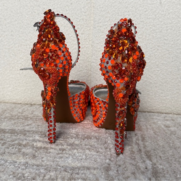 Gianni Bini Orange Platform Heels - Embellished | Perfect for Stage or Rave - Picture 5 of 7